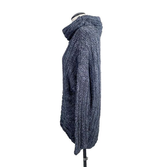 Crossley Womens Wool Chunky Knit Sweater M Alpaca Blend Turtleneck Pullover Gray - Picture 3 of 10